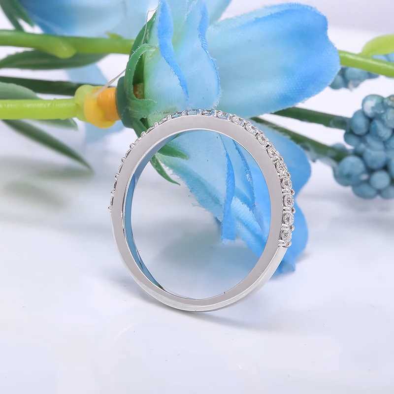 Band Rings Melee Stone CVD HPHT Lab Grown Diamond 0.3ctw Engagement MatchBand For Lady DEF Color Real 14K White Gold J240118