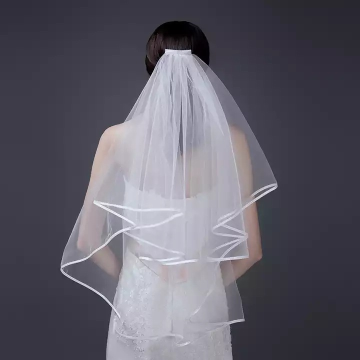 Bridal Veils Organza Wedding Veil One Layer Long Cathedral Bride For White Ivory Metal Comb Bride Decoration Accessories