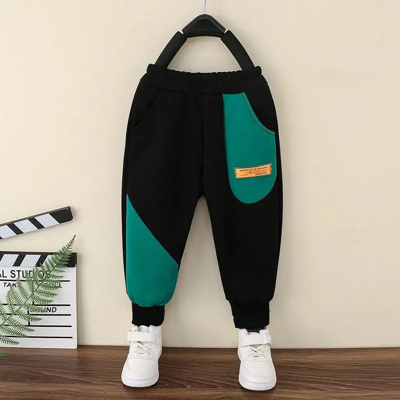 Boys Clothes Fleece Warm Hoodies Trousers Sets Kids Autumn Winter Letter Printed Sweatshirts Pants Outfits Baby Tracksuit 2-10Y 240117
