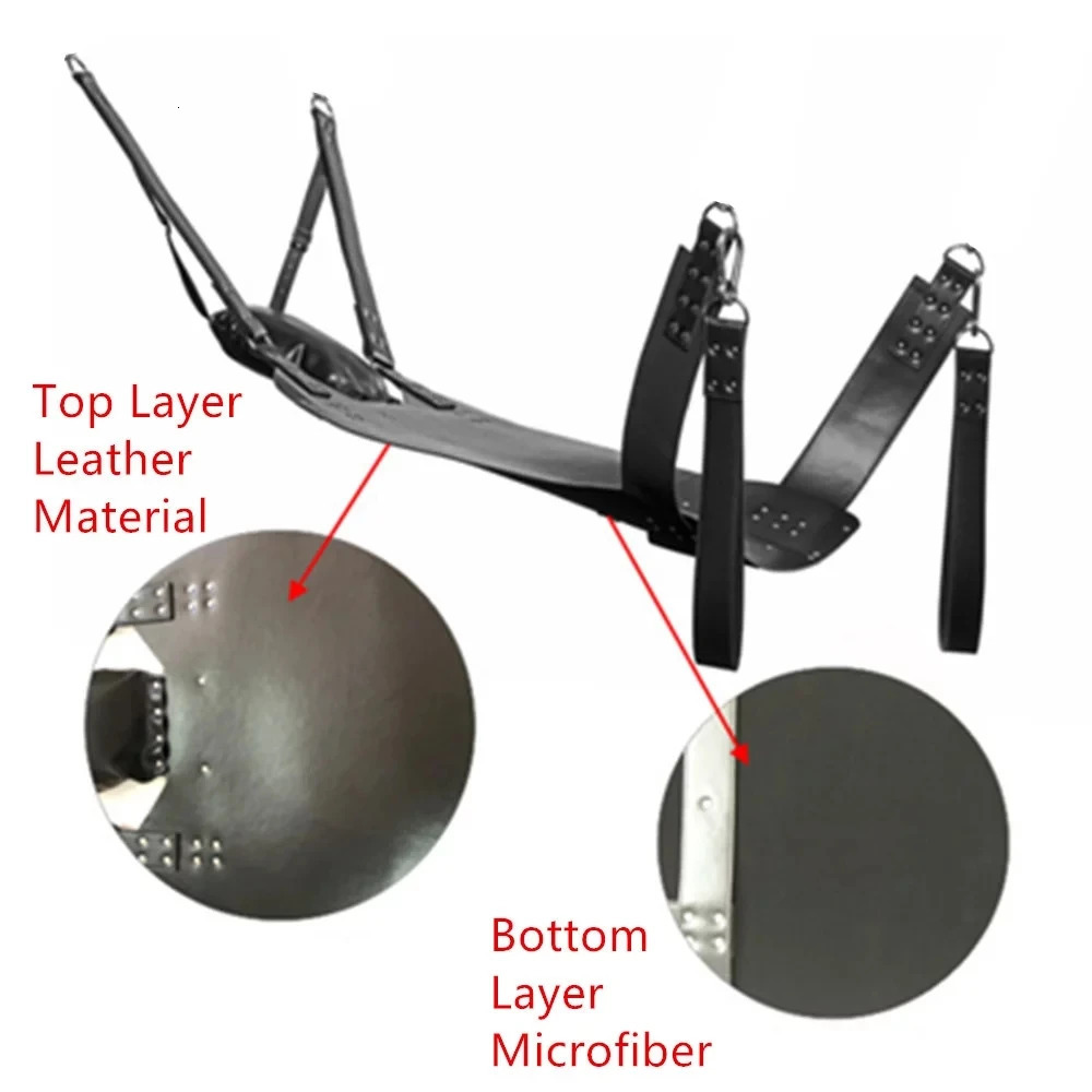 Top Quality Two Layers Leather Sling Sex Hammock Sex Swing Chair Leather bed Hammock and Pillow Adult Games Sex Toys For Couples 240117