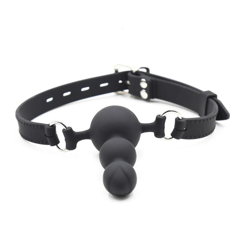 Mouth Gag Dildo Oral Fixation Harness Bondage Leather Strap on Sex Toys Penis Plug Silicone Double-Ended Dildos for Couple Women 240129
