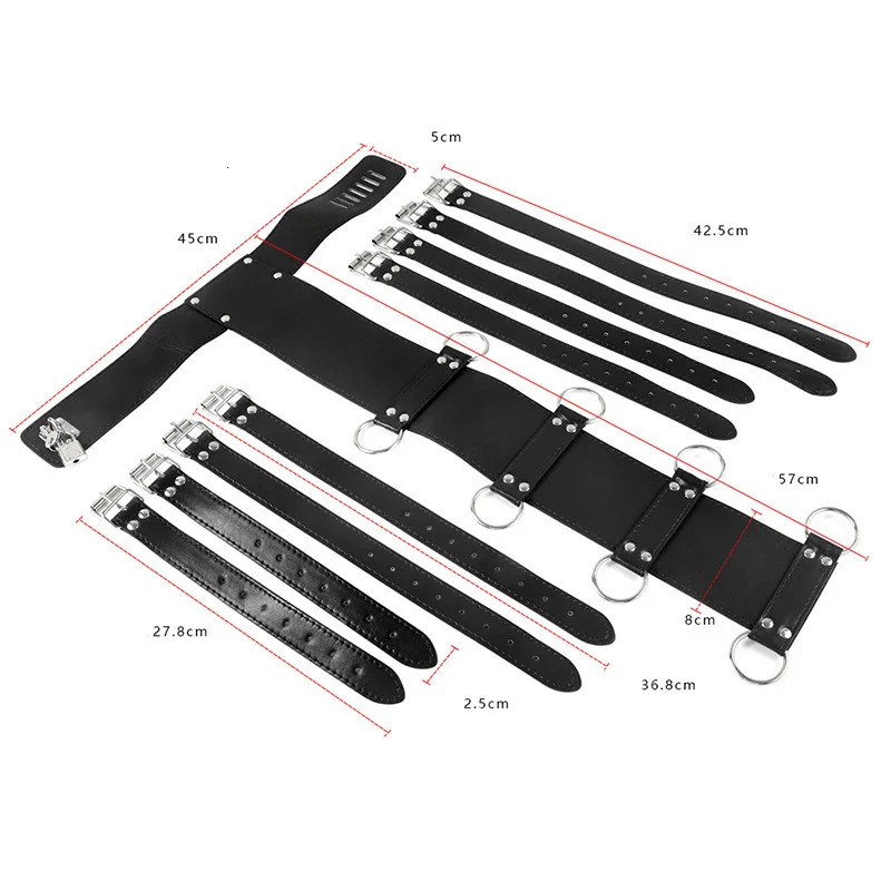Bdsm Bondage Black Belt Full Body Leather Restraint Straps Hand Behind Back Bondage Arm Body Binder Glove Sleeves Sex Bandage 240118 - view 6