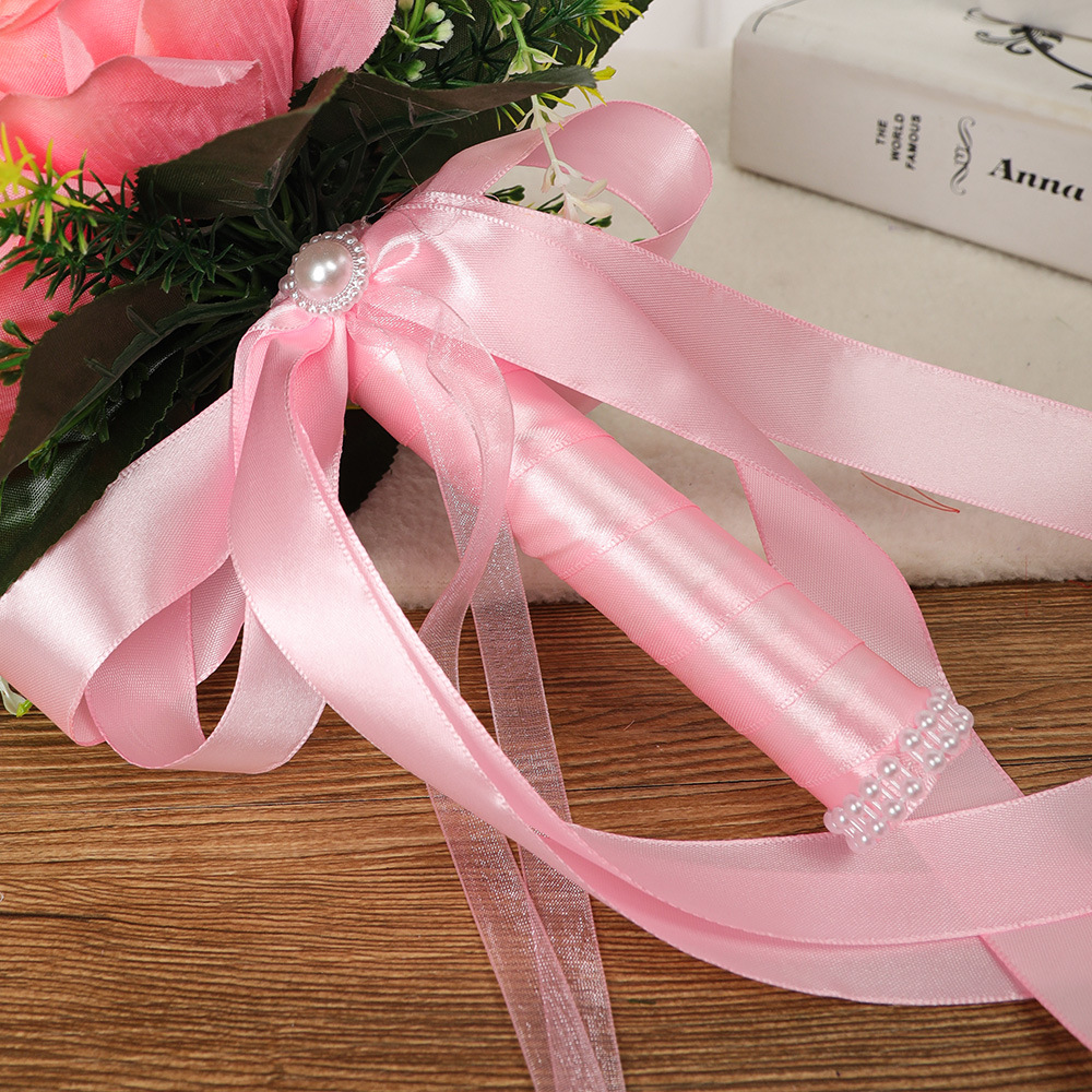 Gorgeous Wedding Bouquet Silk Flower Simulation Rose Bouquet Small Size Marriage Accessories Bridesmaids Decoration