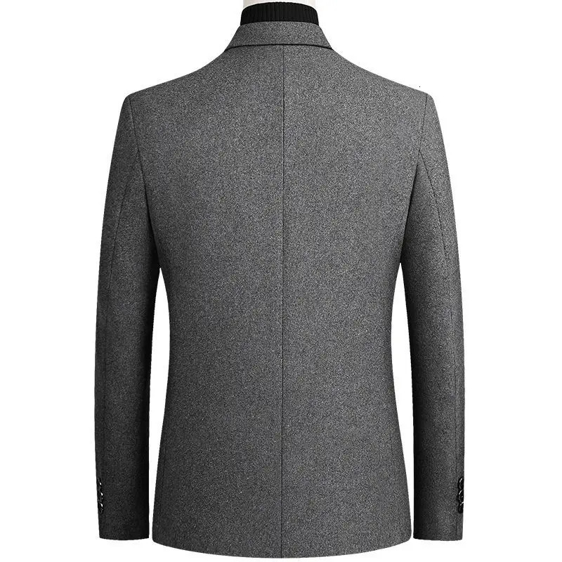 Men's Wool Blazers Male Suit Jacket Oversized Solid Business Casual Winter Jacket Men Clothing Wedding Suit Coat 4XL BFJ002 240117