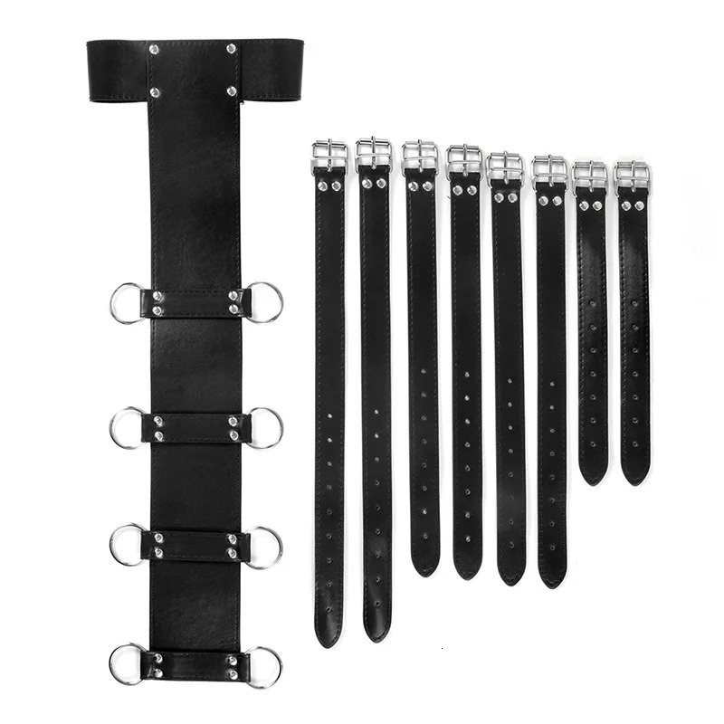 Bdsm Bondage Black Belt Full Body Leather Restraint Straps Hand Behind Back Bondage Arm Body Binder Glove Sleeves Sex Bandage 240118 - view 4