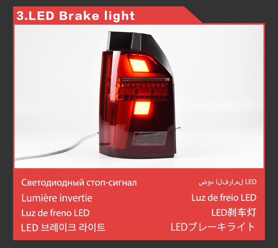 Rear Running Brake Reverse Tail Light for VW Multivan T6 LED Taillight 2015-20121 Cavavelle Turn Signal Car Accessories