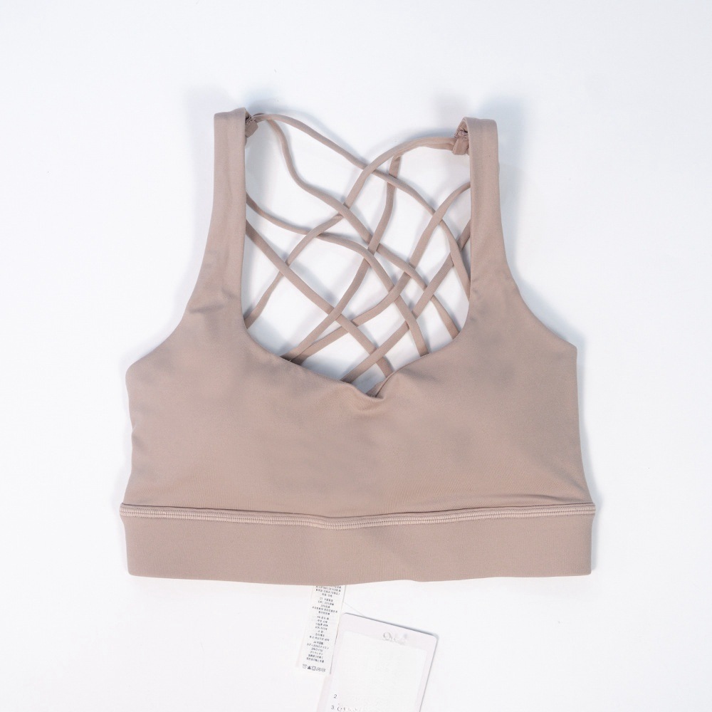 Quick Dry Sports Underwear Women's Fitness Yoga Bra Eight Cross Strap Shockproof Beautiful Back Workout Gym Tank Tops Cycling Running Casual Bras