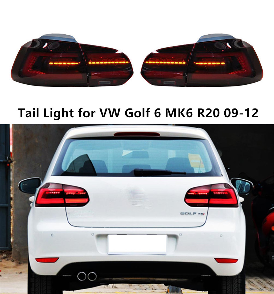 Car Tail Lamp for VW Golf 6 LED Taillight 2009-2012 MK6 R20 Rear Running Brake Turn Signal Light Automotive Accessories