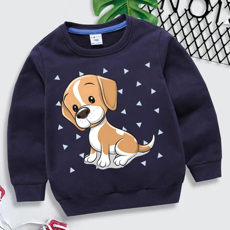 Beagle Dog Print Hoodies Kids Fashion Animal Pullover Long Sleeve Sweatshirt Cartoon Beagle Streetwear Girls Boys Hoodie Top 240117