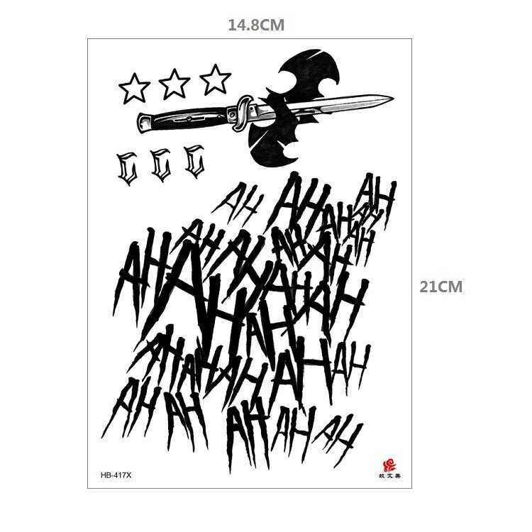 Makeup Floral Joker Mouth English Colorful Lion Tiger Half Arm Animal Pattern Water Transfer Simulation Tattoo Sticker