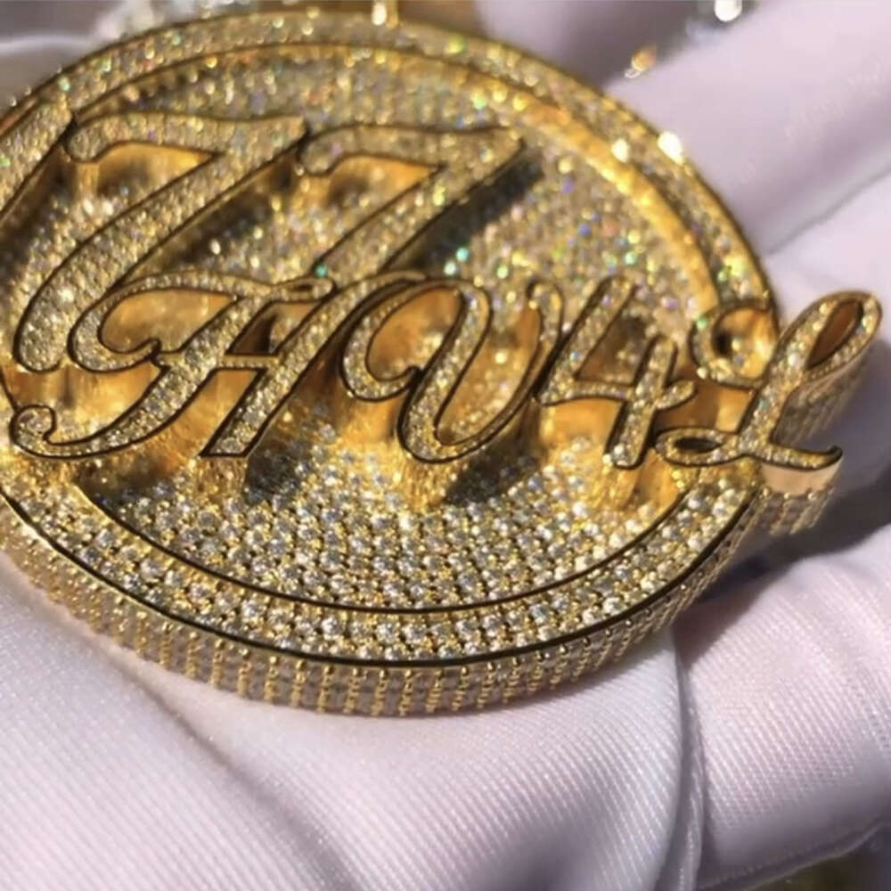 Custom Moissanite Pendant Passes Diamond Tester Letter Vvs Hiphop Jewelry Silver 925 Name Chain Iced Out Pendant