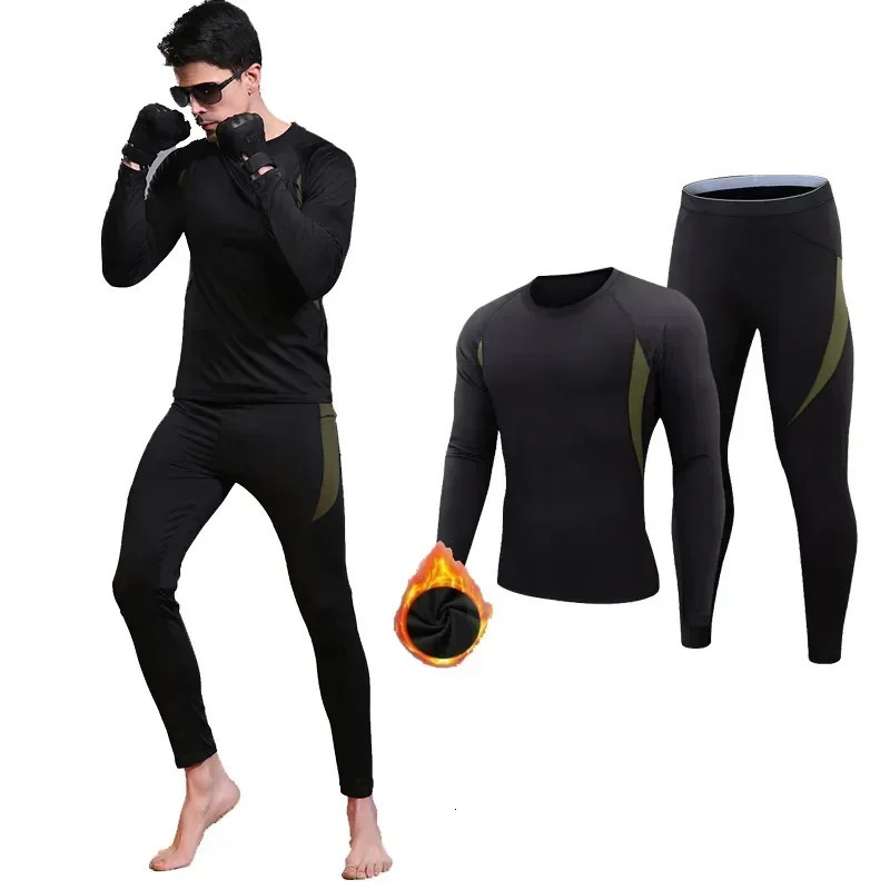 Johns Male Compression Fleece Man Leggings Underwear Sport Men s Set Shirts Clothing Long Warm Thermal Winter 240117Z