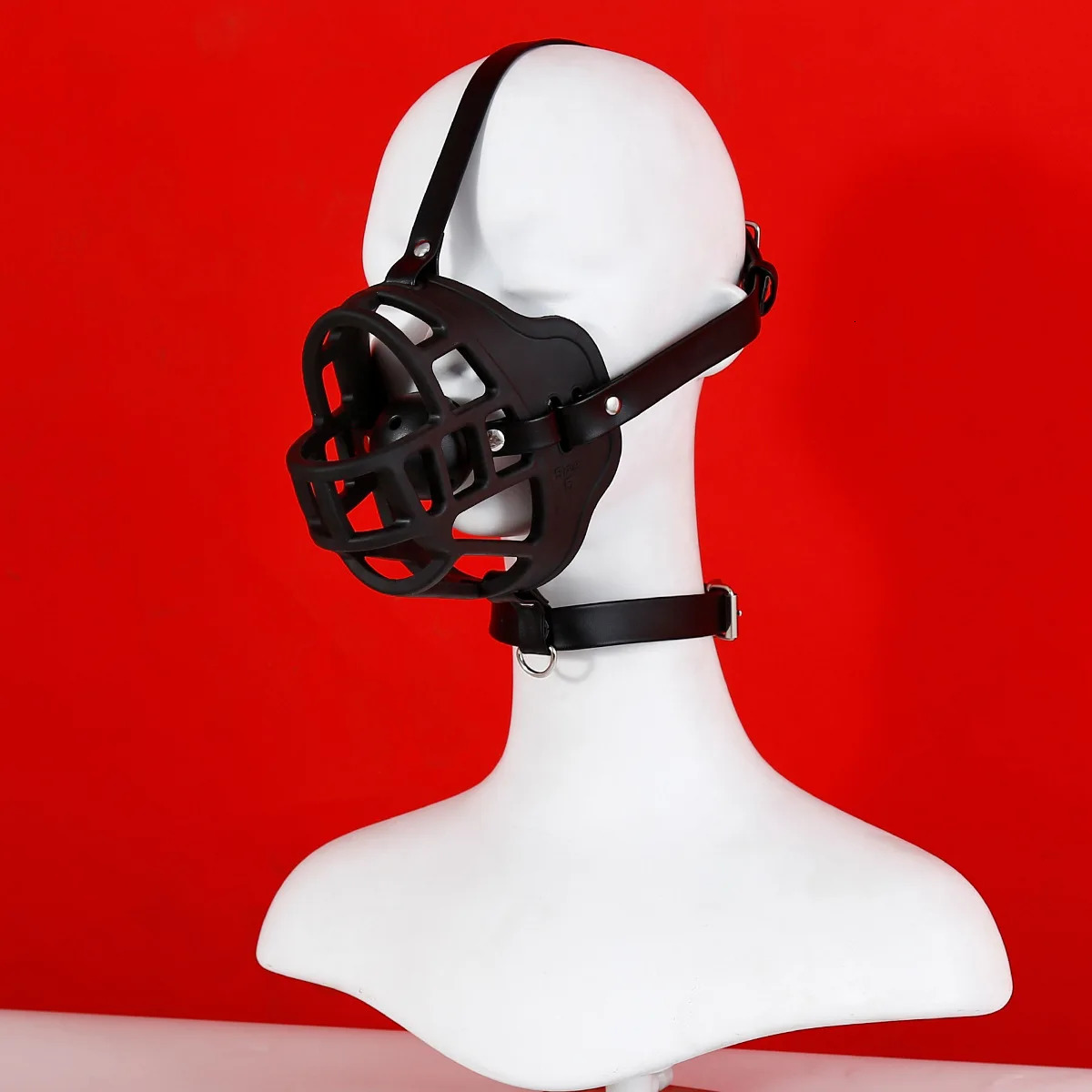 Leather Bdsm Mask Soft Silicone Dog Muzzle Head Face Ball Bite Gag Fetish Puppy Play Slave Pet Role Play Sex Toy 240117