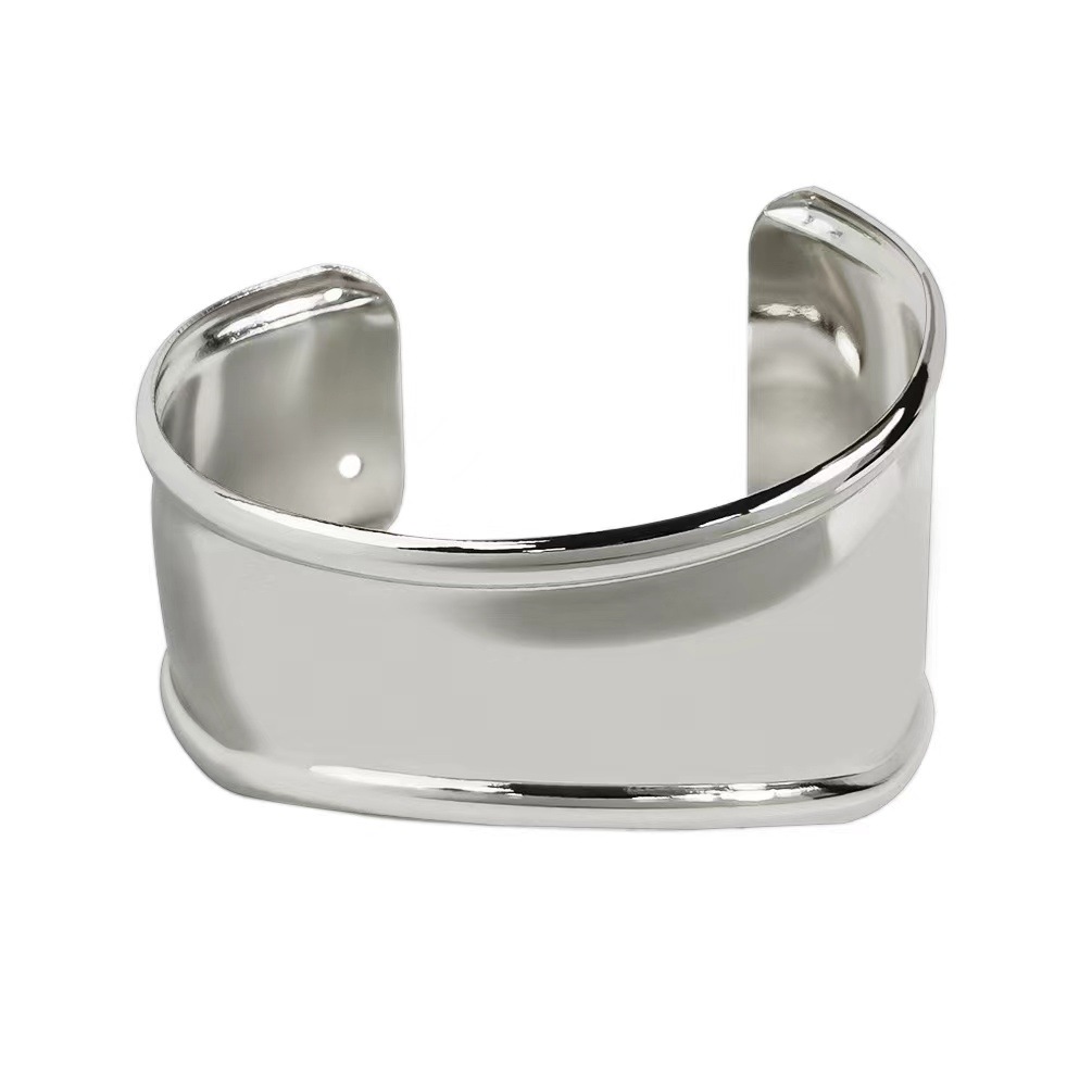 Hiphop Rock Punk Couple European American Cuff Bangle personality versatile fashion alloy cuffs irregular wide edition smooth metal bracelet wholesale