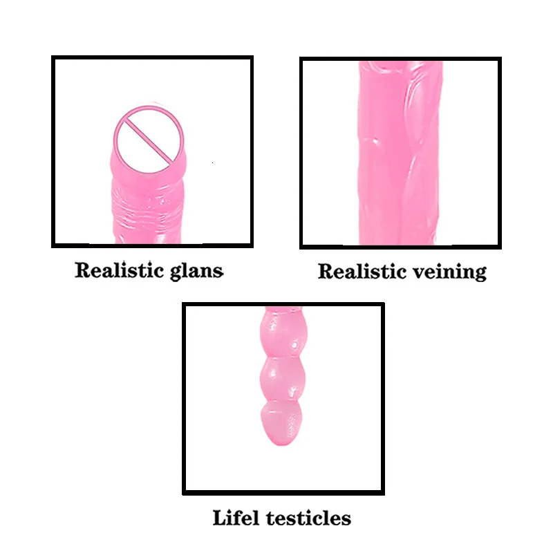 Double head Realistic Dildo Long Anal Play for Women Men Couple Ended Dildo Flexible Adult Sex Toy for Lesbian 240117