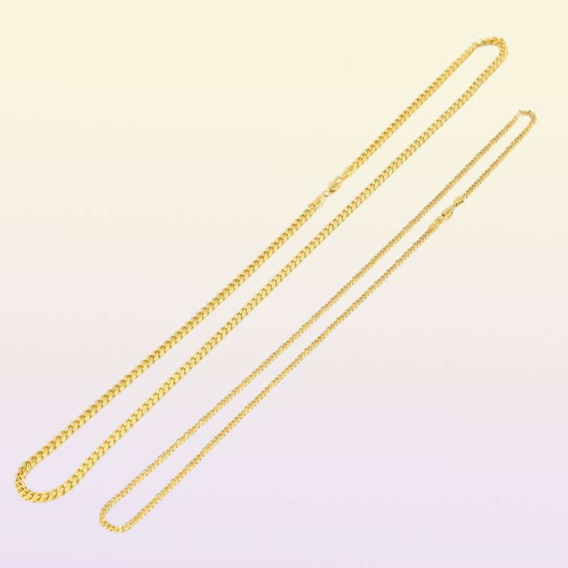 Gold Silver Miami Cuban Link Chain Hiphop Necklaces Mens Hip Hop Necklace Jewelry 1830inch