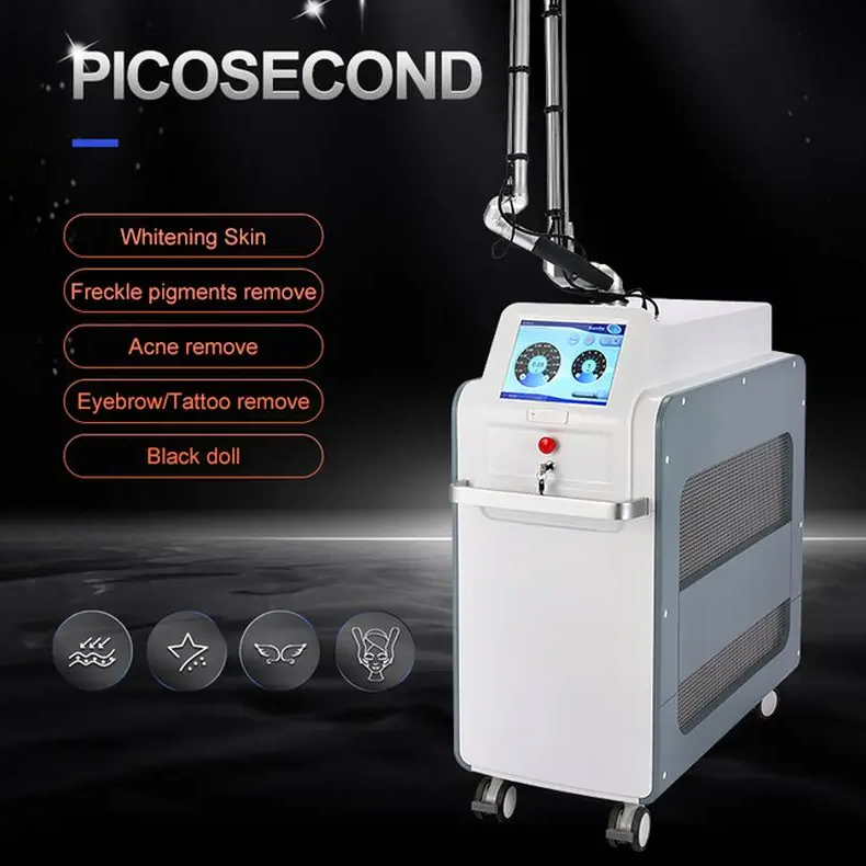 Multiwavelength No Bleeding Tattoo Removal Machine Upgraded Picosecond Nd Yag Laser Skin Brightening Black Face Doll Freckle Spot Mole Remover