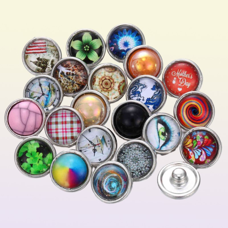 100pcslot Whole 12mm 18mm Snap Button Jewelry for Snap Bracelet Mixed Rhinestone Metal Charms DIY Buttons Snap Jewelry 210323