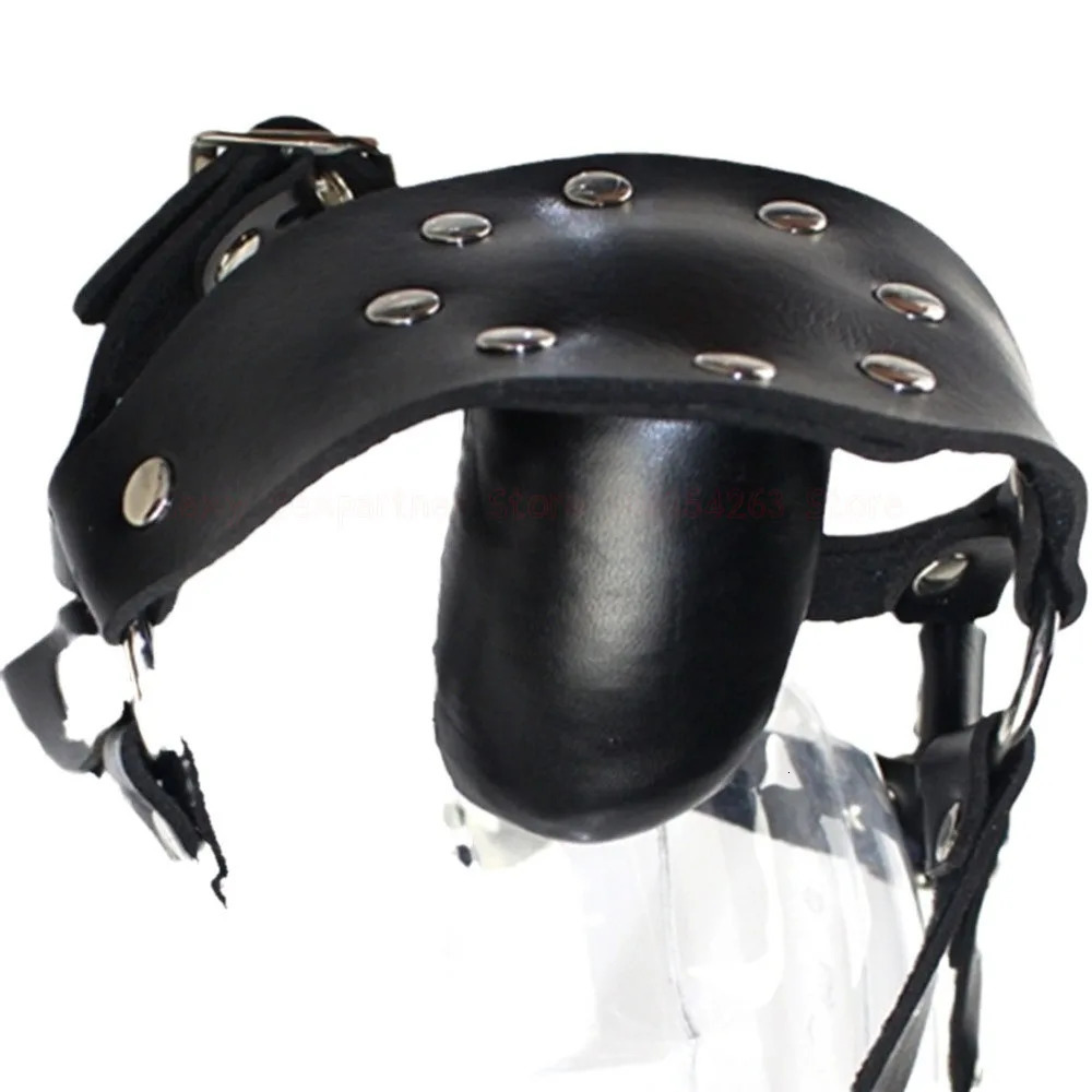 Bondage Dildo Mouth Gag Bdsm Slave Dog Mask Gag Training Gag Bondage Leather Headworn Open Mouth Sex Toys Adult Game For Couple 240117