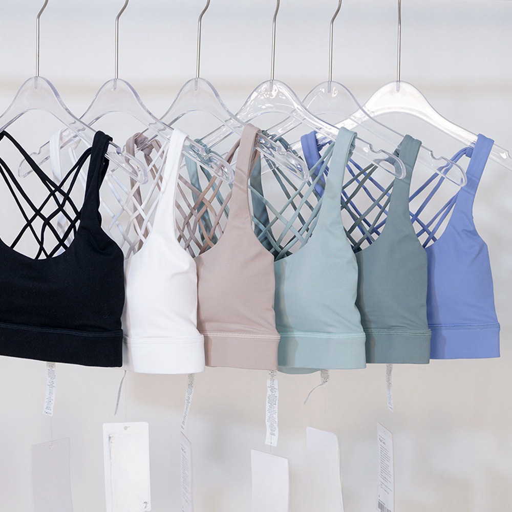 Quick Dry Sports Underwear Women's Fitness Yoga Bra Eight Cross Strap Shockproof Beautiful Back Workout Gym Tank Tops Cycling Running Casual Bras