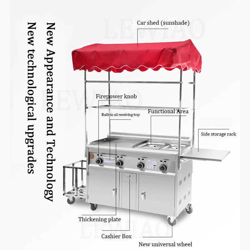 Burger Truck Mobile Food Trailers With Equipments Mobile Snack Cart