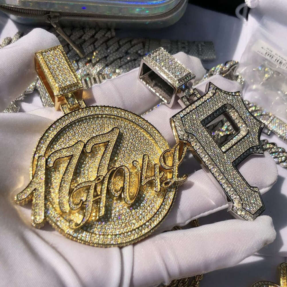 Custom Moissanite Pendant Passes Diamond Tester Letter Vvs Hiphop Jewelry Silver 925 Name Chain Iced Out Pendant