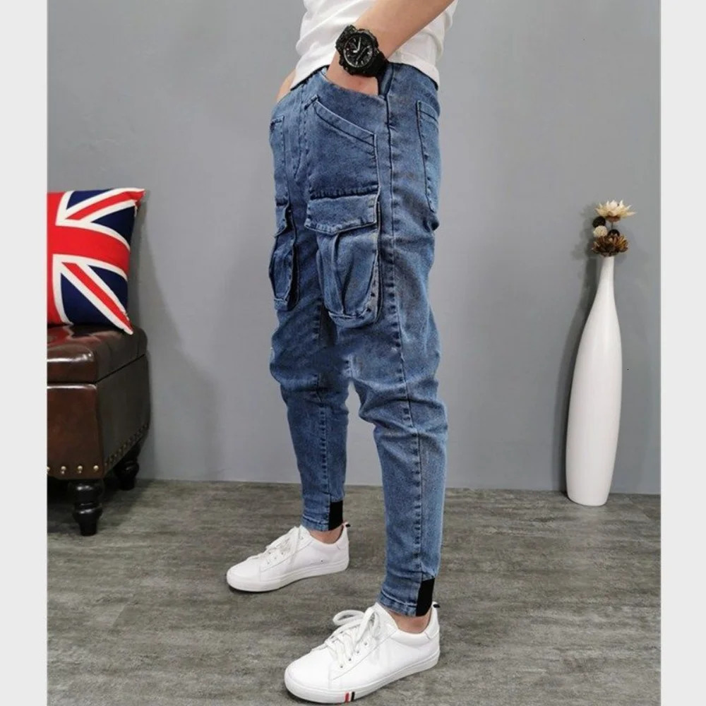 Cargo Pants Men's High Street Hiphop Personality Trendy Overalls Casual Jeans Man baggy pants fitting Trousers y2k 240117