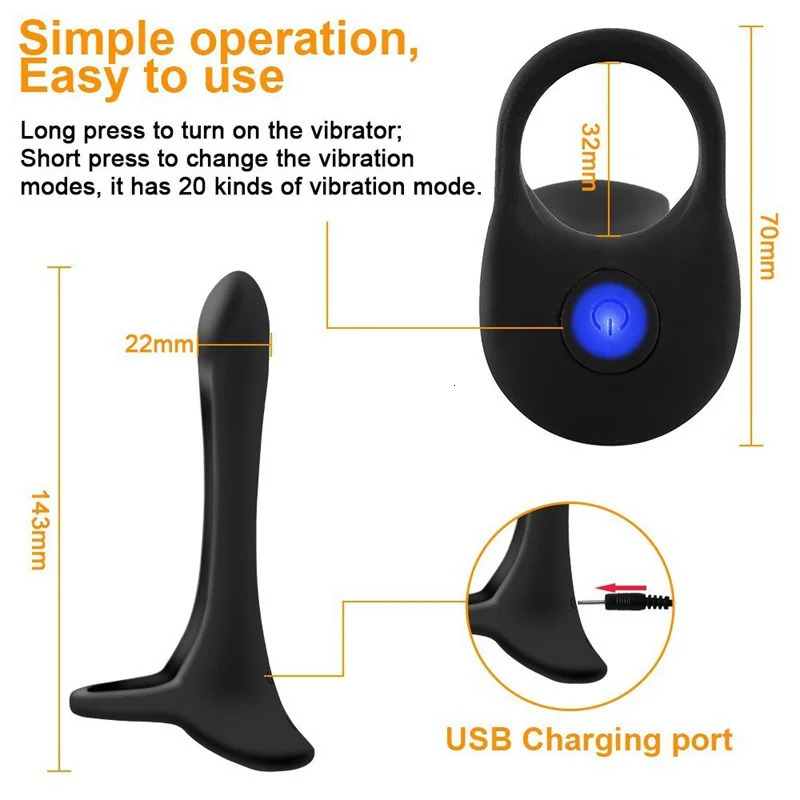 20 Modes Vibration Silicone Cock Ring Penis Massage Sex Toys For Men Delayed Ejaculation Couples Flirting Games G Spot Vibrator 240117