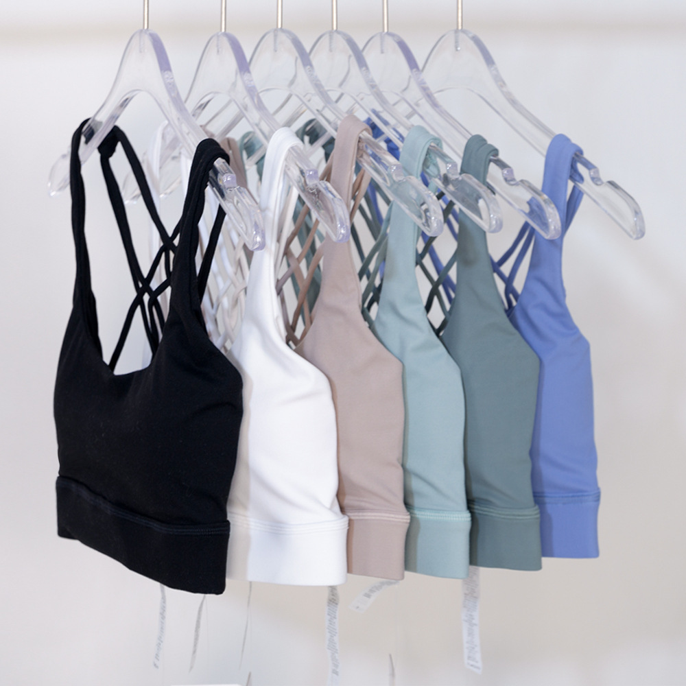 Quick Dry Sports Underwear Women's Fitness Yoga Bra Eight Cross Strap Shockproof Beautiful Back Workout Gym Tank Tops Cycling Running Casual Bras