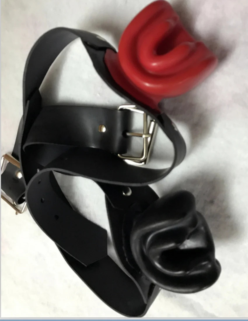 Adult Games Sex Slave Gag Bdsm Bondage Open Mouth Gag Black/Red Latex Soft Mouth Dilatation Ball Sex Toys For Couples Mouth Ball 240117