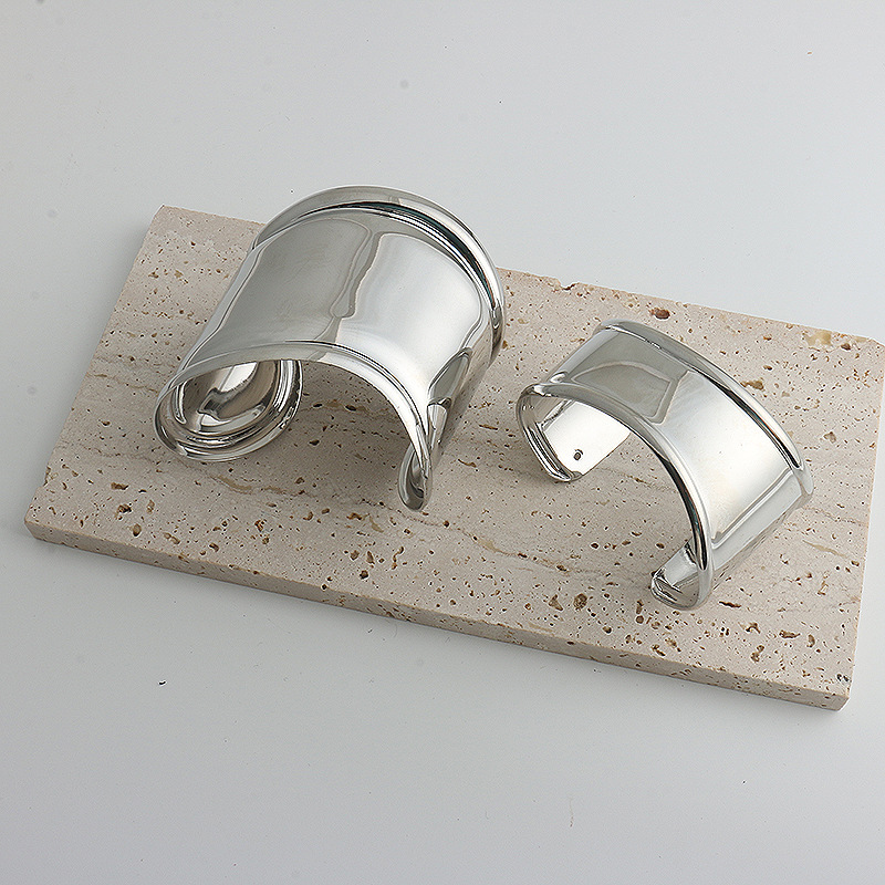 Hiphop Rock Punk Couple European American Cuff Bangle personality versatile fashion alloy cuffs irregular wide edition smooth metal bracelet wholesale
