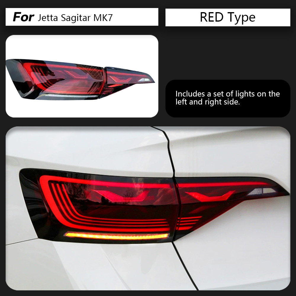 Car Tail Light for VW Jetta MK7 LED Taillight 2019-2023 Rear Running Brake Fog Turn Signal Lamp Automotive Accessories