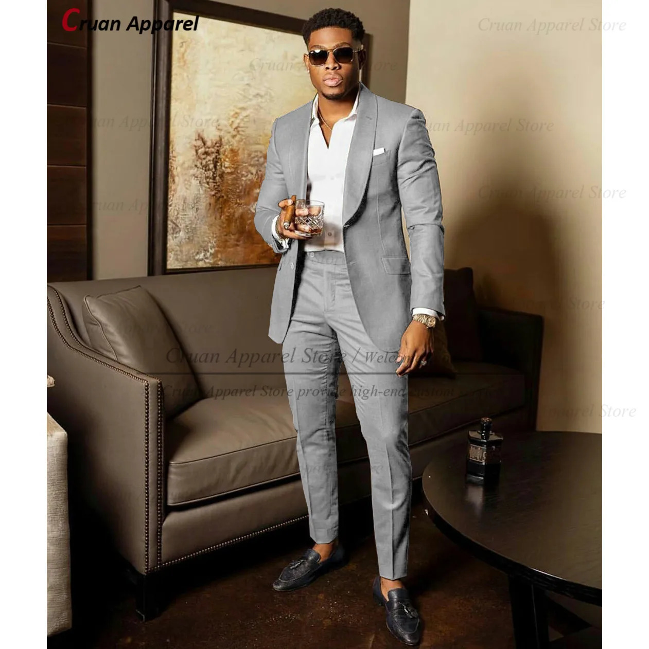 2023 Green Suits for Men Tailormade Groom Wedding Tuxedo Man Blazer Pants 2 Pieces Trendy Fashion Marriage Costume 240117