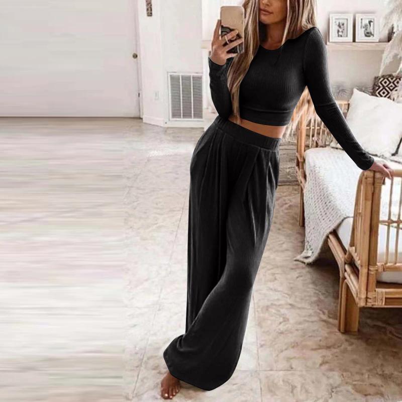 Womens Cozy Winter Pama Long Sleeve Top & Pants Comfortable Lounge Wear For Home Stylish Sleepwear Set B4
