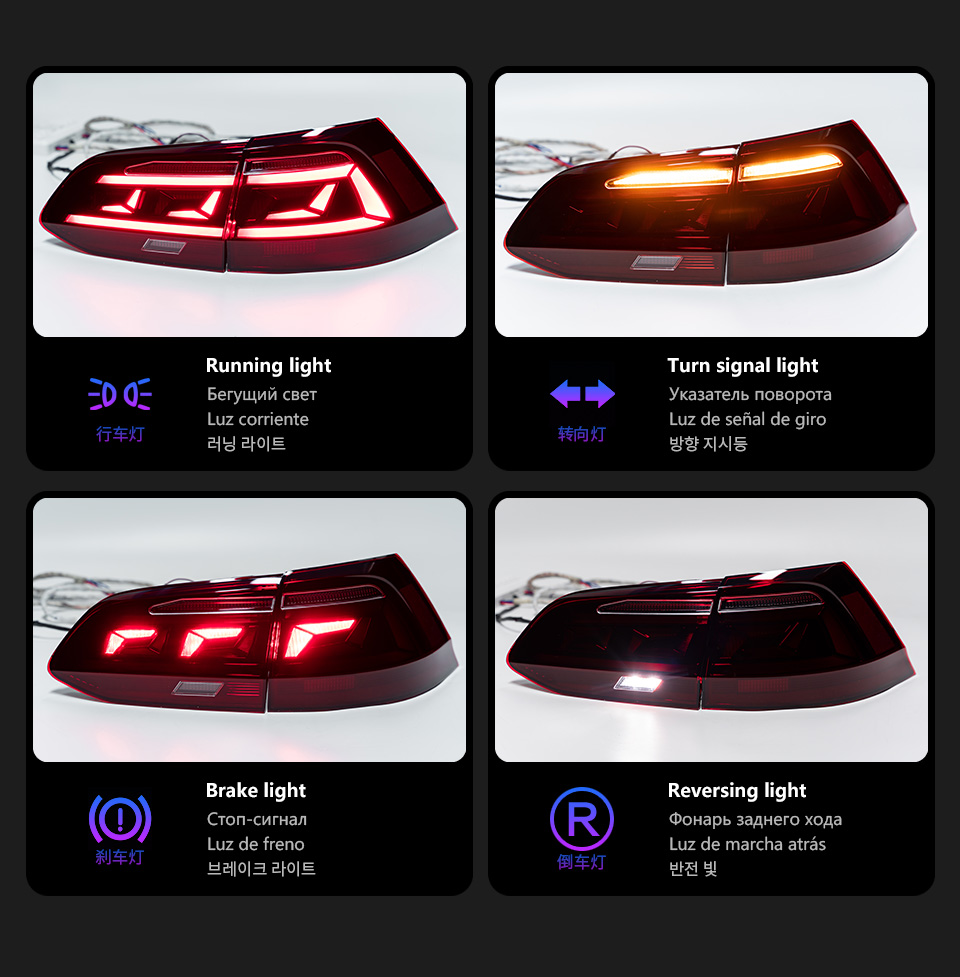 LED Turn Signal Tail Light for VW Golf 7 Variant Taillight 2013-2020 Golf7.5 Rear Running Brake Fog Lamp Car Accessories