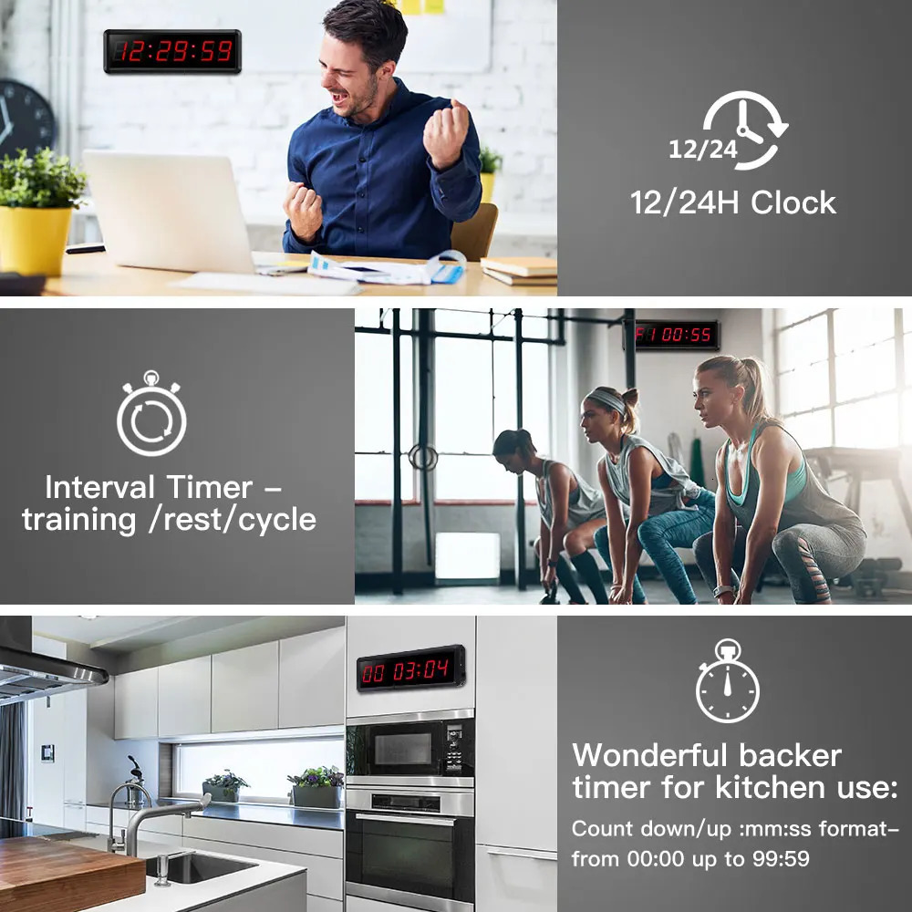 Programmable Remote control LED crossfit timer Interval Timer garage timer sports training clock Crossfit gym timer 240118
