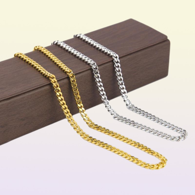 Gold Silver Miami Cuban Link Chain Hiphop Necklaces Mens Hip Hop Necklace Jewelry 1830inch