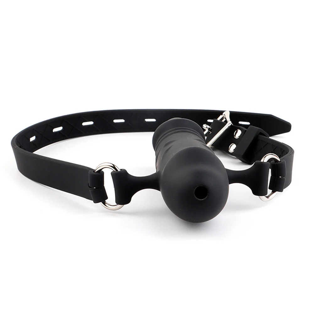 Mouth Gag Dildo Oral Fixation Harness Bondage Leather Strap on Sex Toys Penis Plug Silicone Double-Ended Dildos for Couple Women 240129