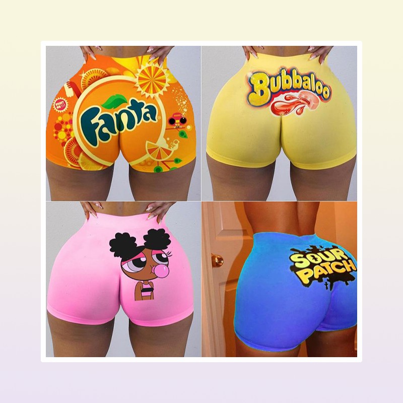 Plus Size Sexy Womens Biker Shorts Fashion Summer Clothes For High Waist Sweat Pants Fitness Fanta Booty