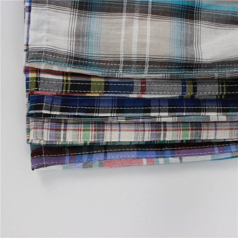 5Pcs Men Underwear Boxers Shorts Mens Panties Cotton Sleep Underpants Plaid Loose Comfortable Homewear Striped y240117Z