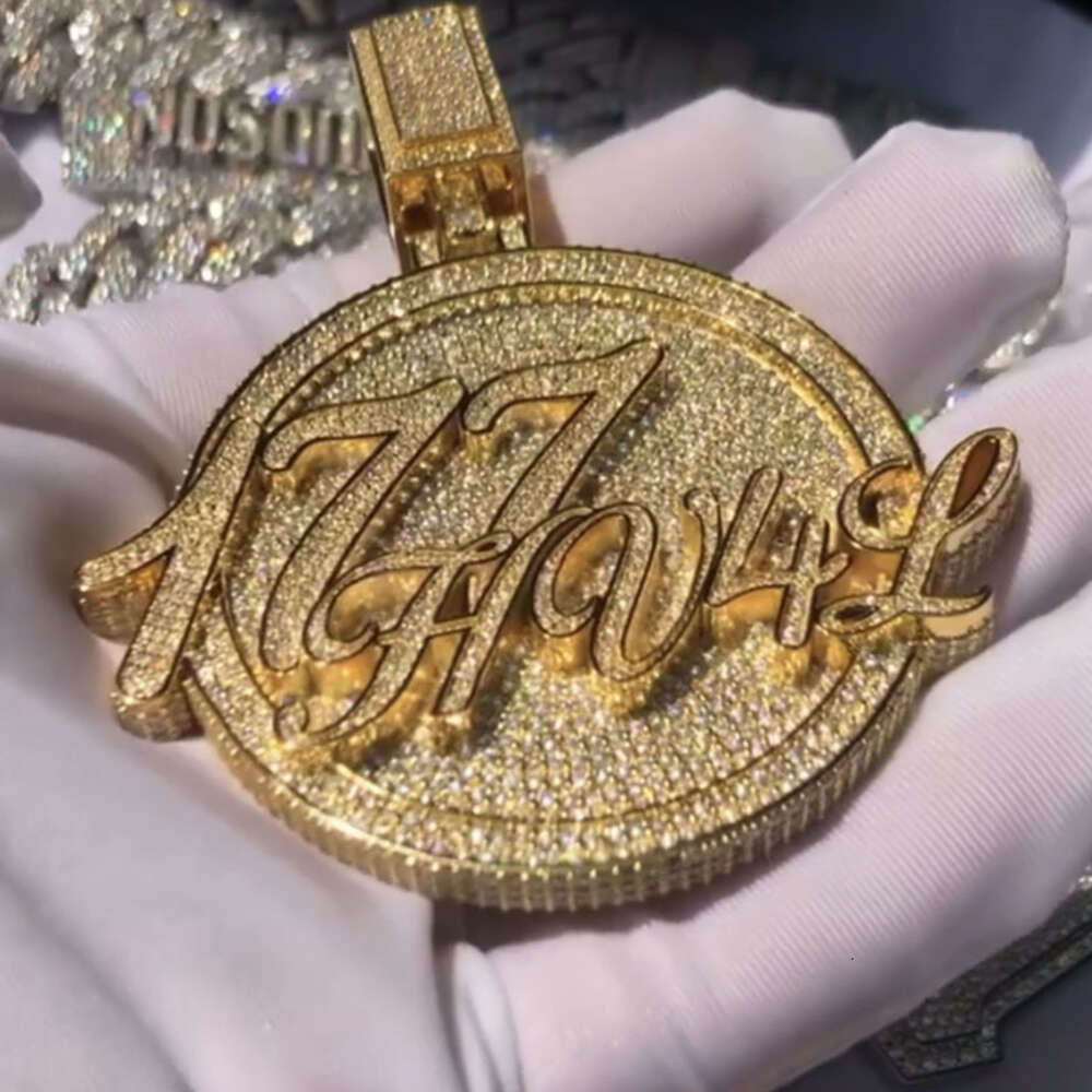 Custom Moissanite Pendant Passes Diamond Tester Letter Vvs Hiphop Jewelry Silver 925 Name Chain Iced Out Pendant
