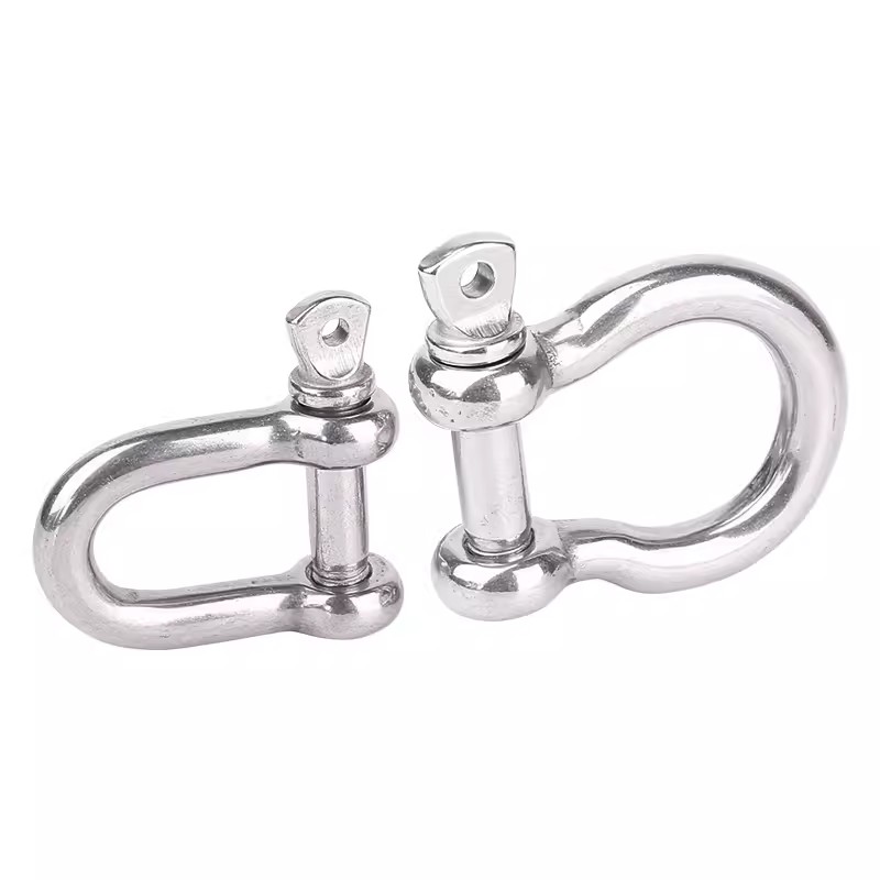Stainless steel D ring horseshoe buckle keychain hook belt key handmade bag leather craft diy part