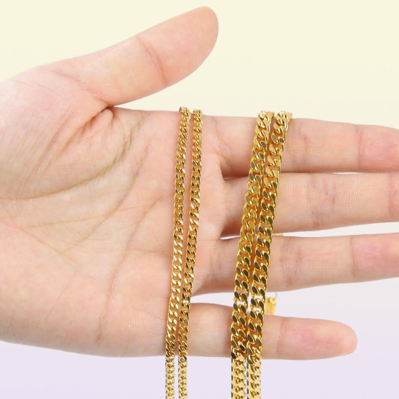 Gold Silver Miami Cuban Link Chain Hiphop Necklaces Mens Hip Hop Necklace Jewelry 1830inch