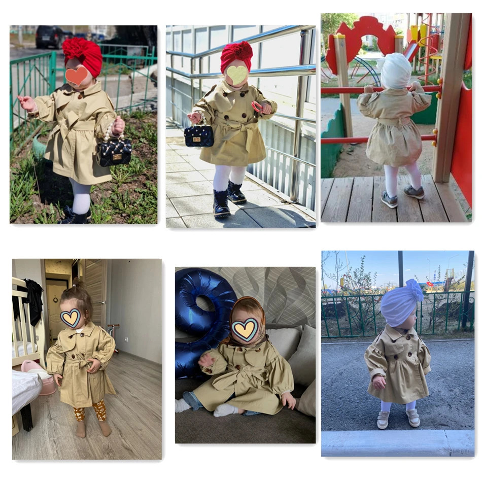 Children's Clothing Girls' Coat Kids Jacket Children's Spring Autumn Korean Style Cute Long Trench Baby Girls Windbreaker 240117
