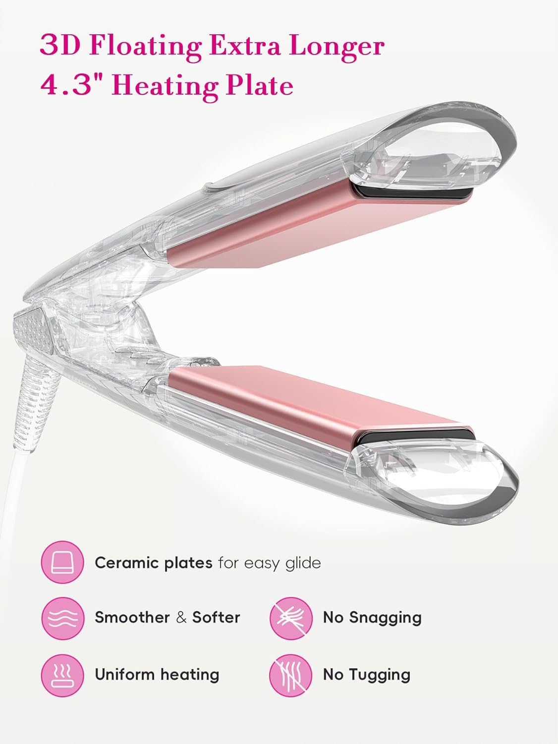 LANDOT Flat Iron Hair Straightener 1-inch: Straightener and Curler 2 in 1 - Professional Ceramic Straightening Curling Iron for Straighten Curl Wave H