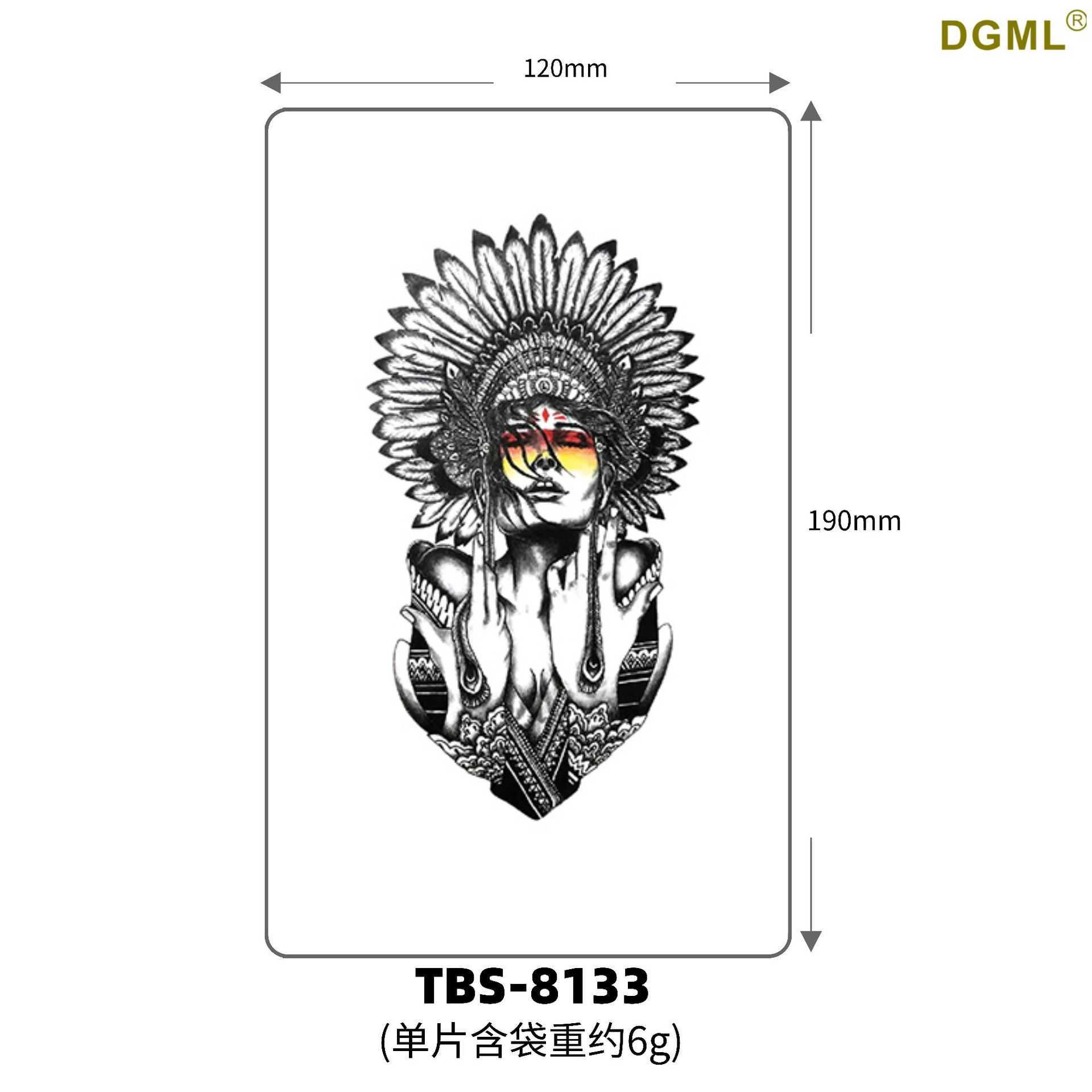 Waterproof Tattoo Sticker Letter Flower Arm TATTOO Cartoon Hot Gold Full Back