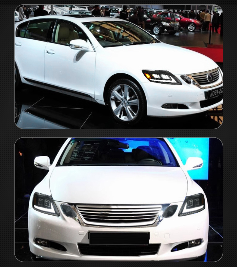 Car Styling for Lexus GS350 Headlight LED 2004-2011 GS300 LED Lens DRL Flow Turn Signal Head Lamp Accembly