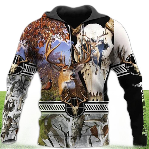 Men039s Hoodies Deer Hunting Men Women Animal 3D Full Print Harajuku Hooded Sweatshirt Casual Fashion Hoodie Coat Drop