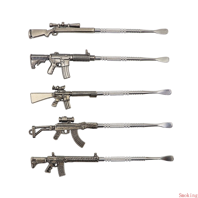 Gun Style Tools Wax Carving Tool Dabber Tool Metal 160mm Long Jar Stick Spoon Ear Pick for Dry Herb Titanium Nail