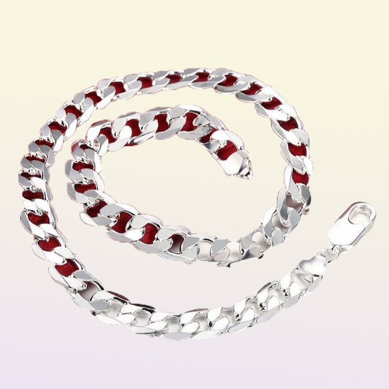Factory Curb Cuban Mens Necklace Chain 925 Silver Necklaces for Men Woman Fashion Jewelry 46810mm Feast and Party Costume